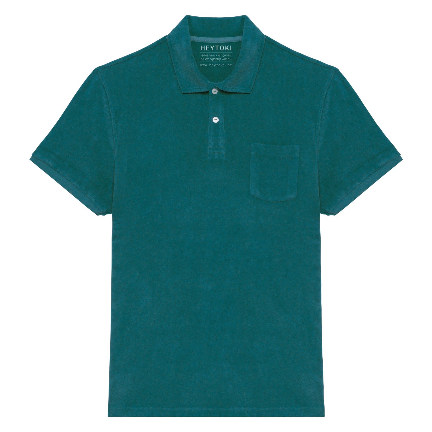 Heytoki Herren-Frottee-Poloshirt in Peacock Green