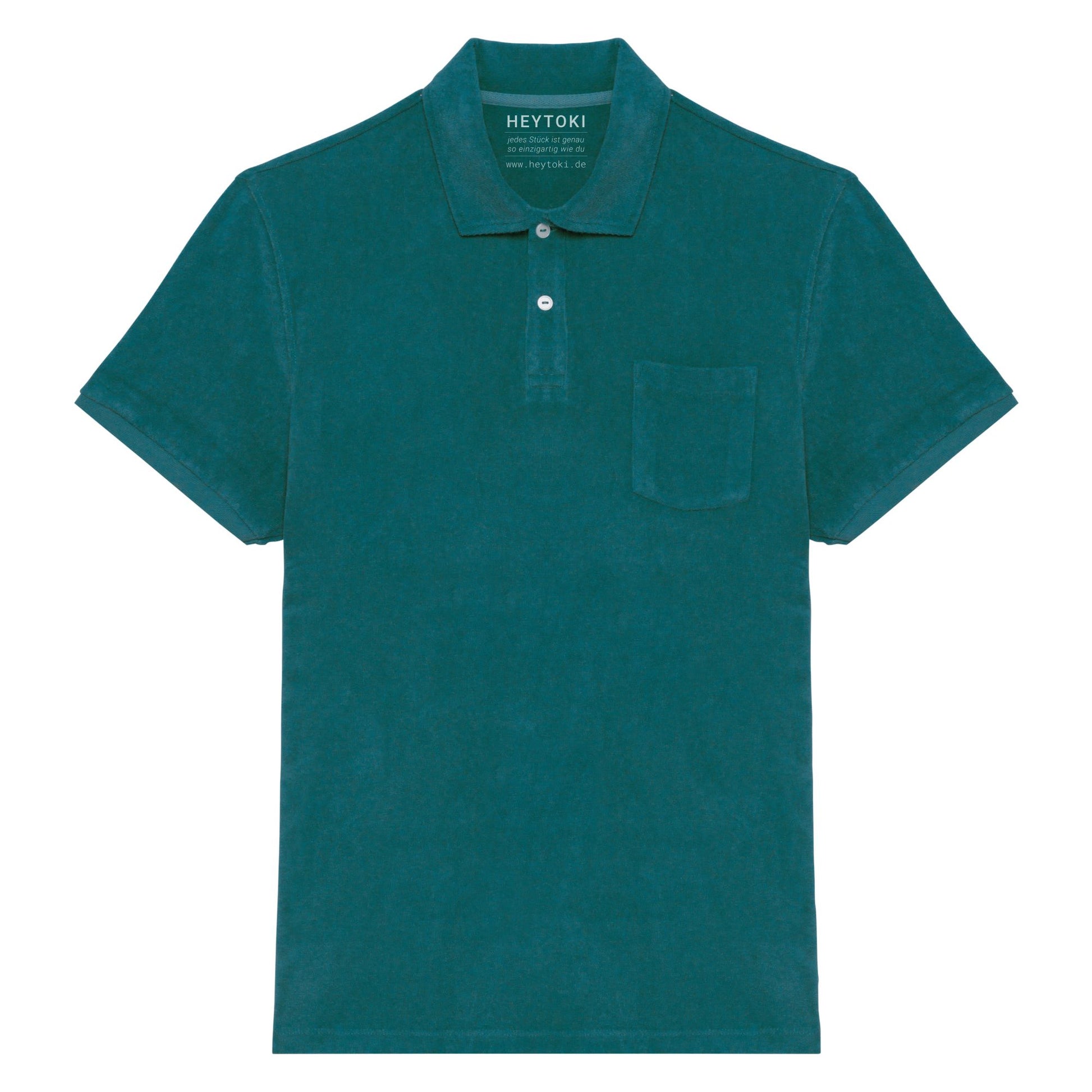 Heytoki Herren-Frottee-Poloshirt in Peacock Green