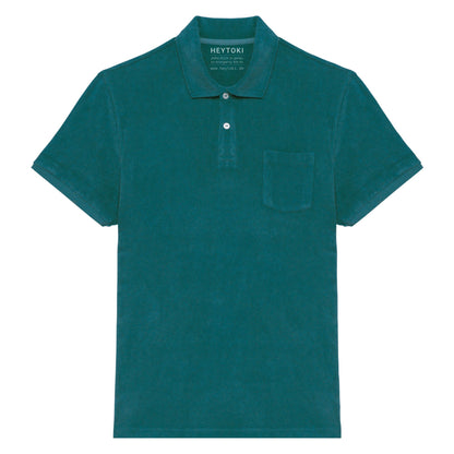 Heytoki Herren-Frottee-Poloshirt in Peacock Green