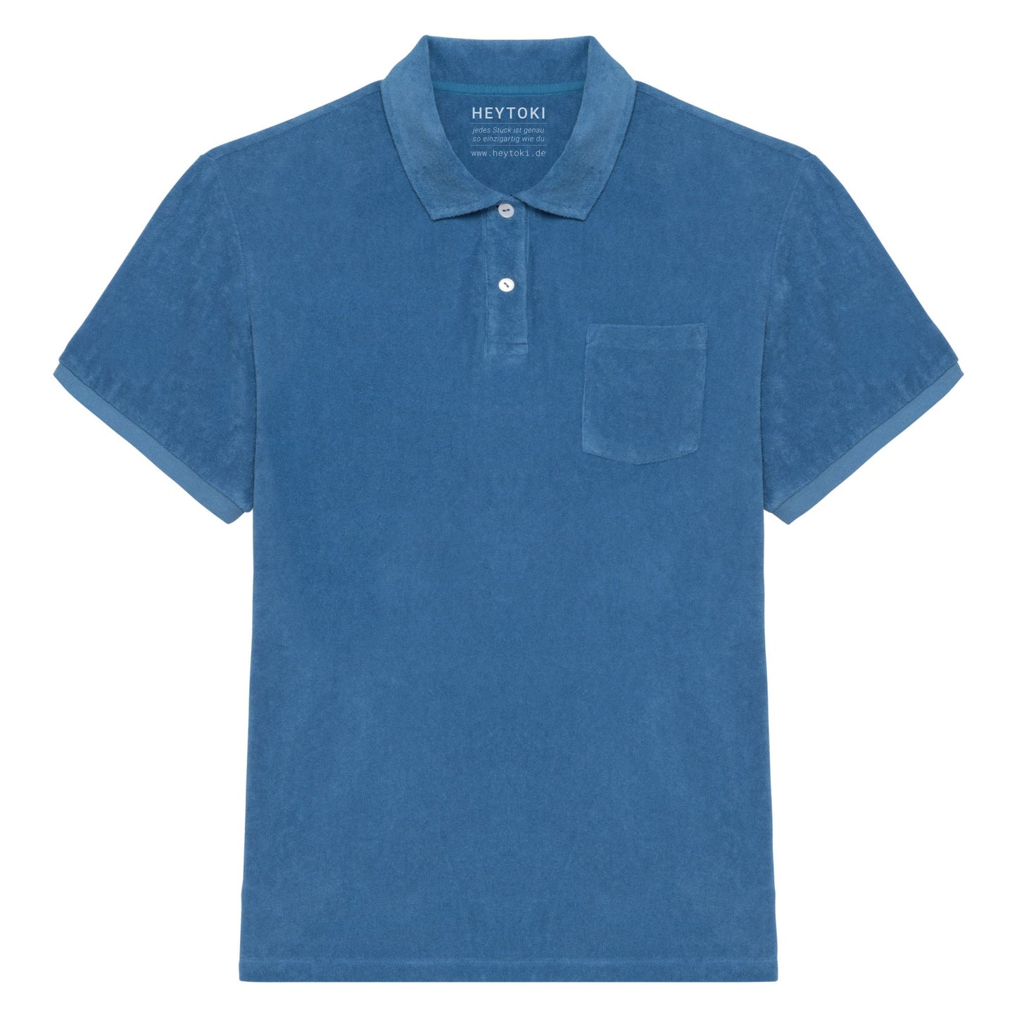 Heytoki Herren-Frottee-Poloshirt in Riviera Blue