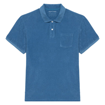 Heytoki Herren-Frottee-Poloshirt in Riviera Blue