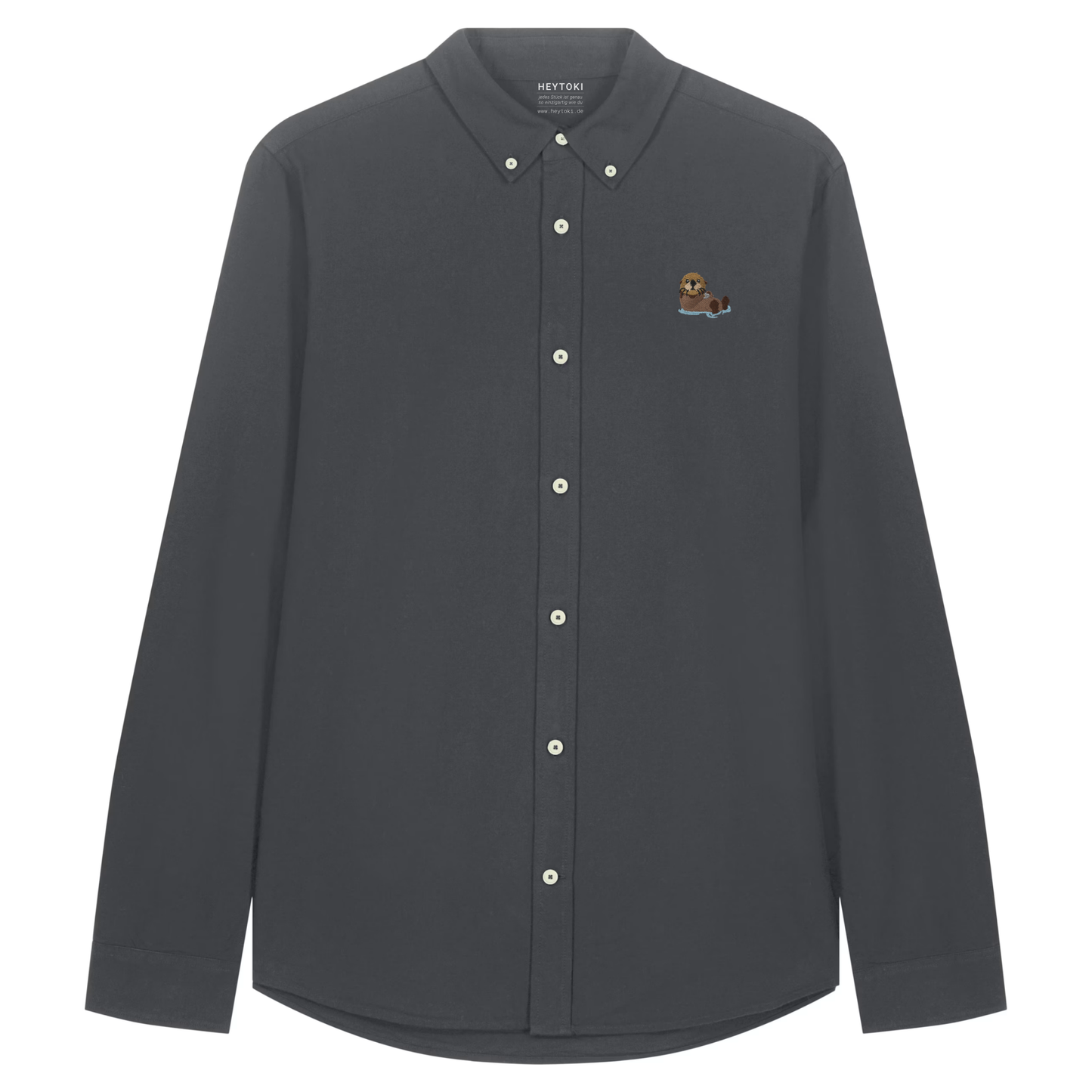 Herren Oxford Hemd mit Otter Motiv in Anthracite