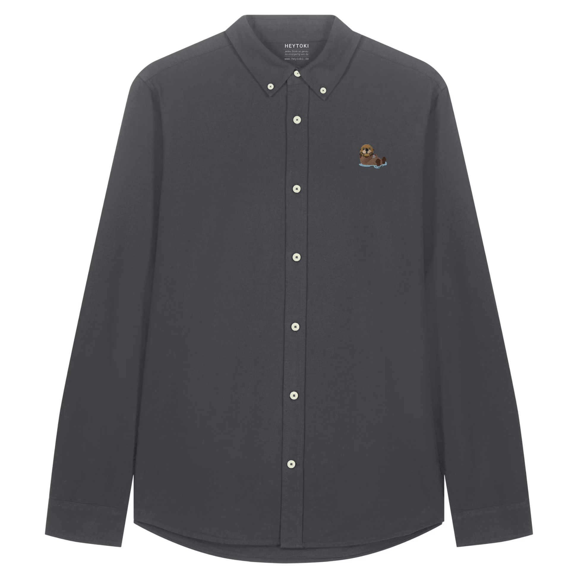 Herren Oxford Hemd mit Otter Motiv in Anthracite