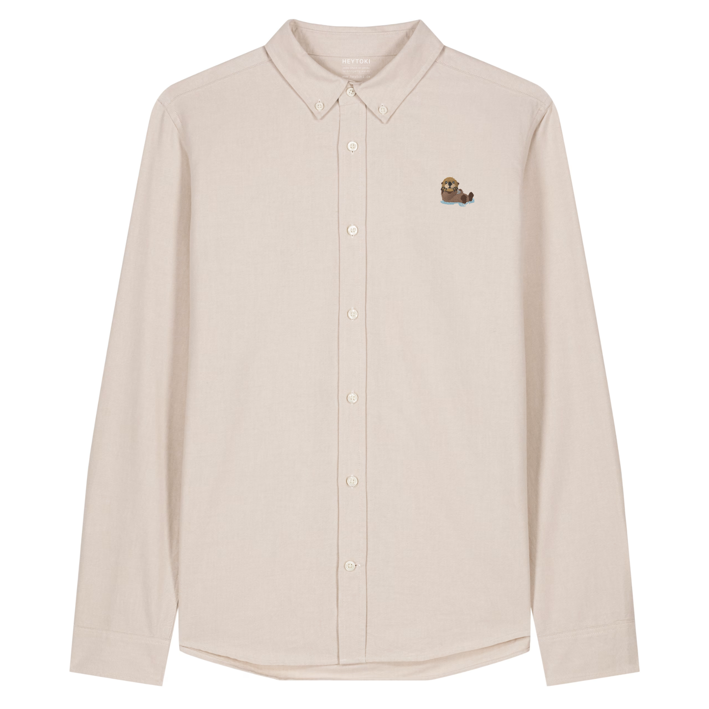 Herren Oxford Hemd mit Otter Motiv in Beige