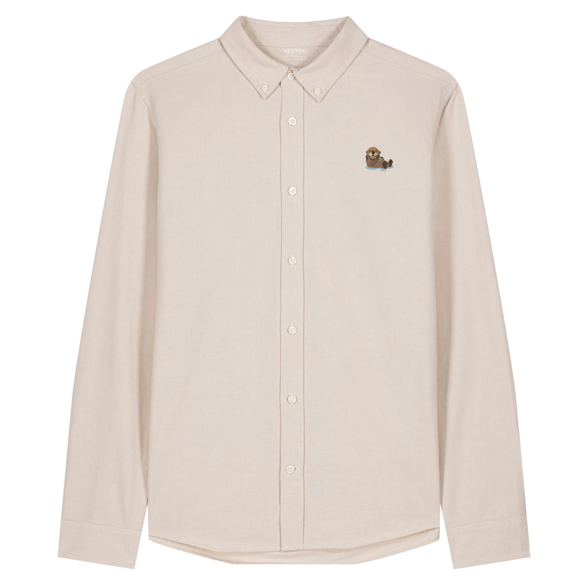 Herren Oxford Hemd mit Otter Motiv in Beige