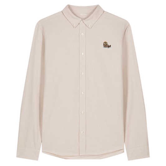 Herren Oxford Hemd mit Otter Motiv in Beige