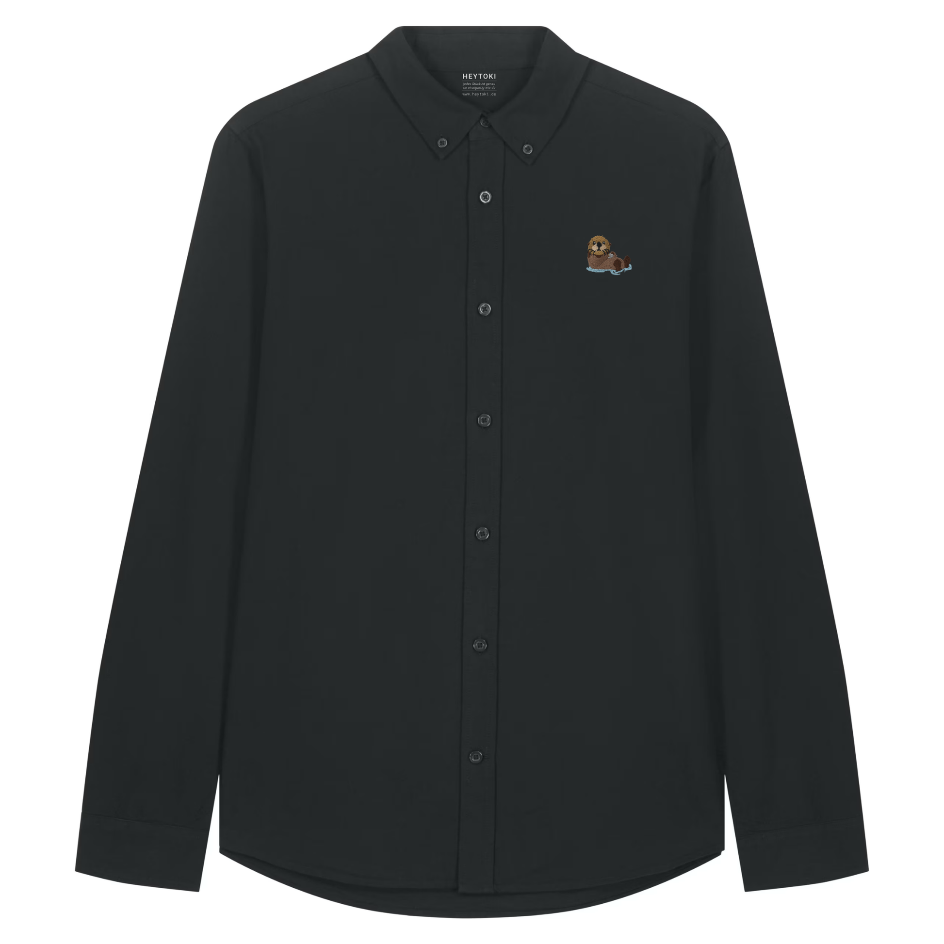Herren Oxford Hemd mit Otter Motiv in Black