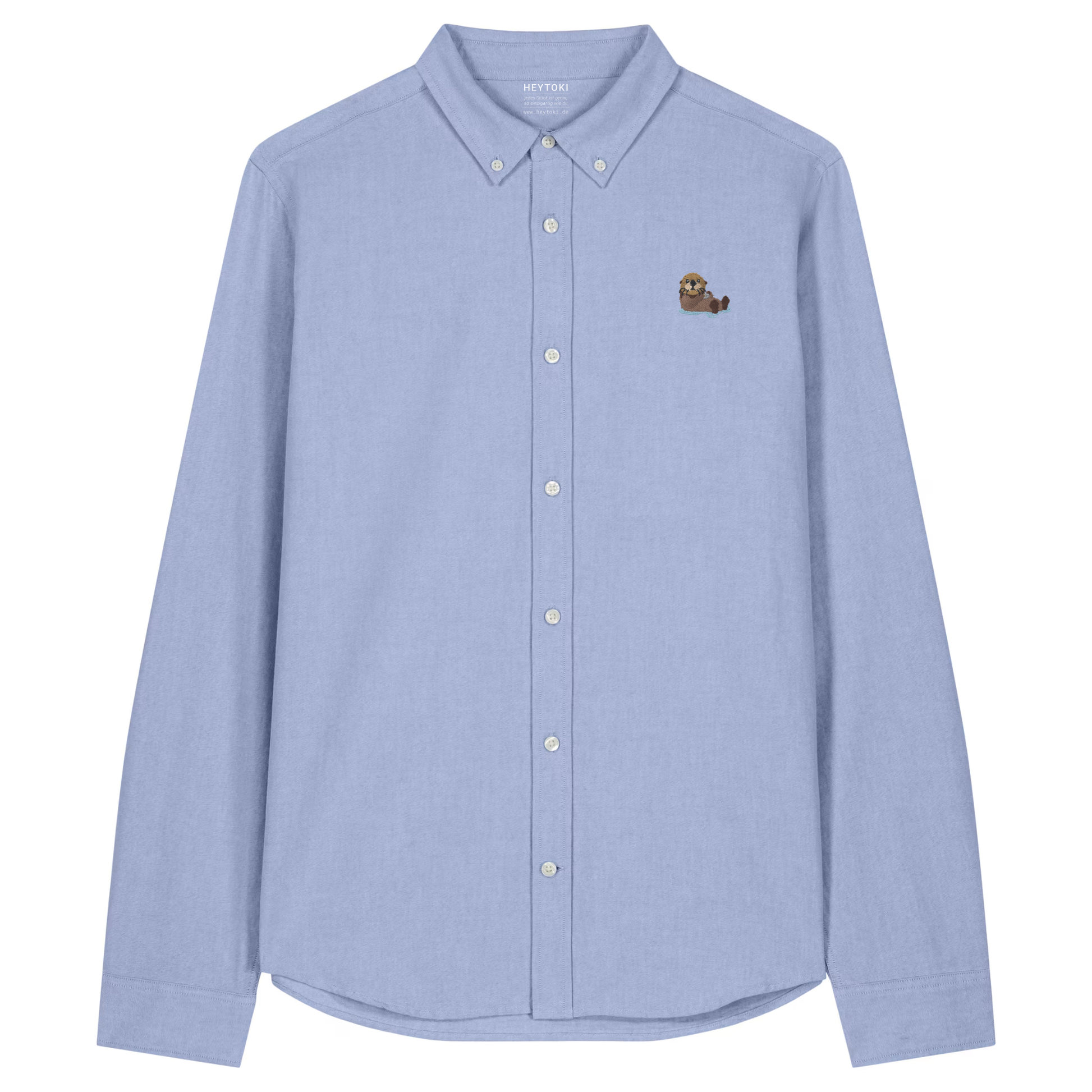 Herren Oxford Hemd mit Otter Motiv in Blue-Oxford