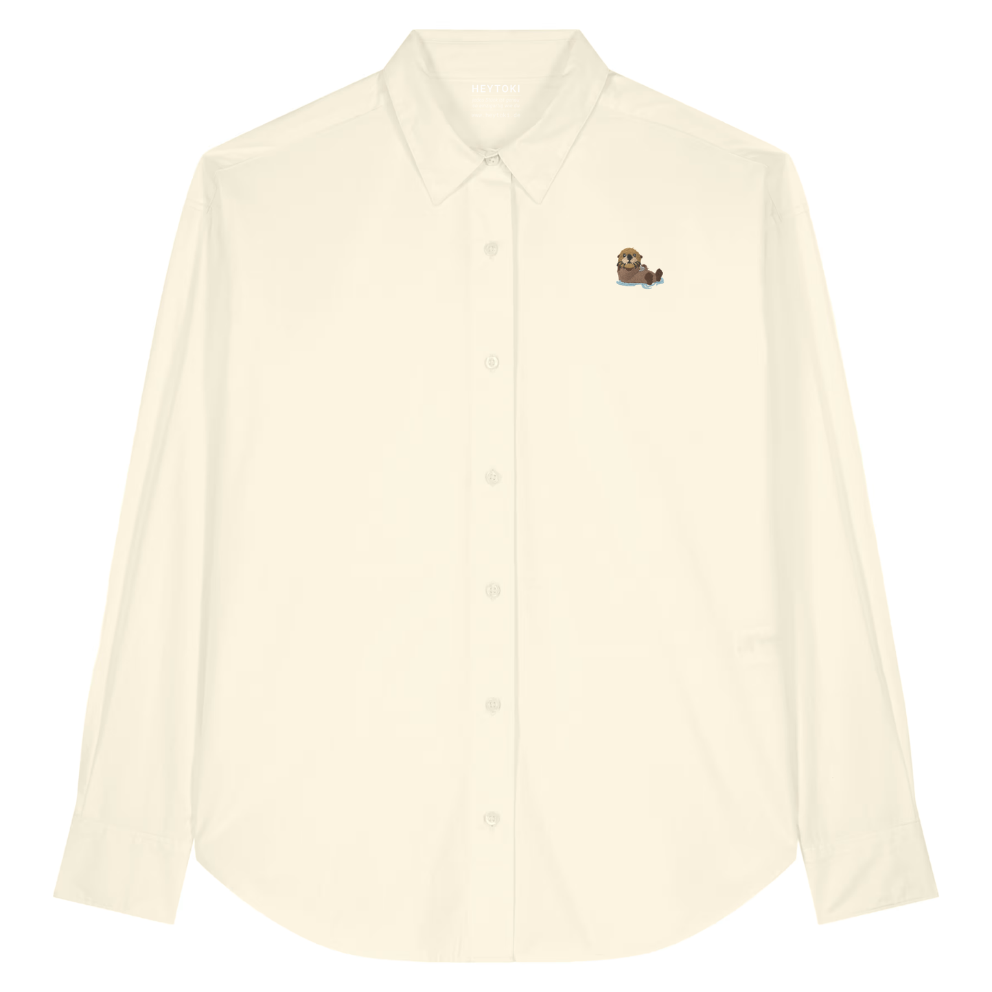 Herren Popeline Hemd mit Otter in Cream