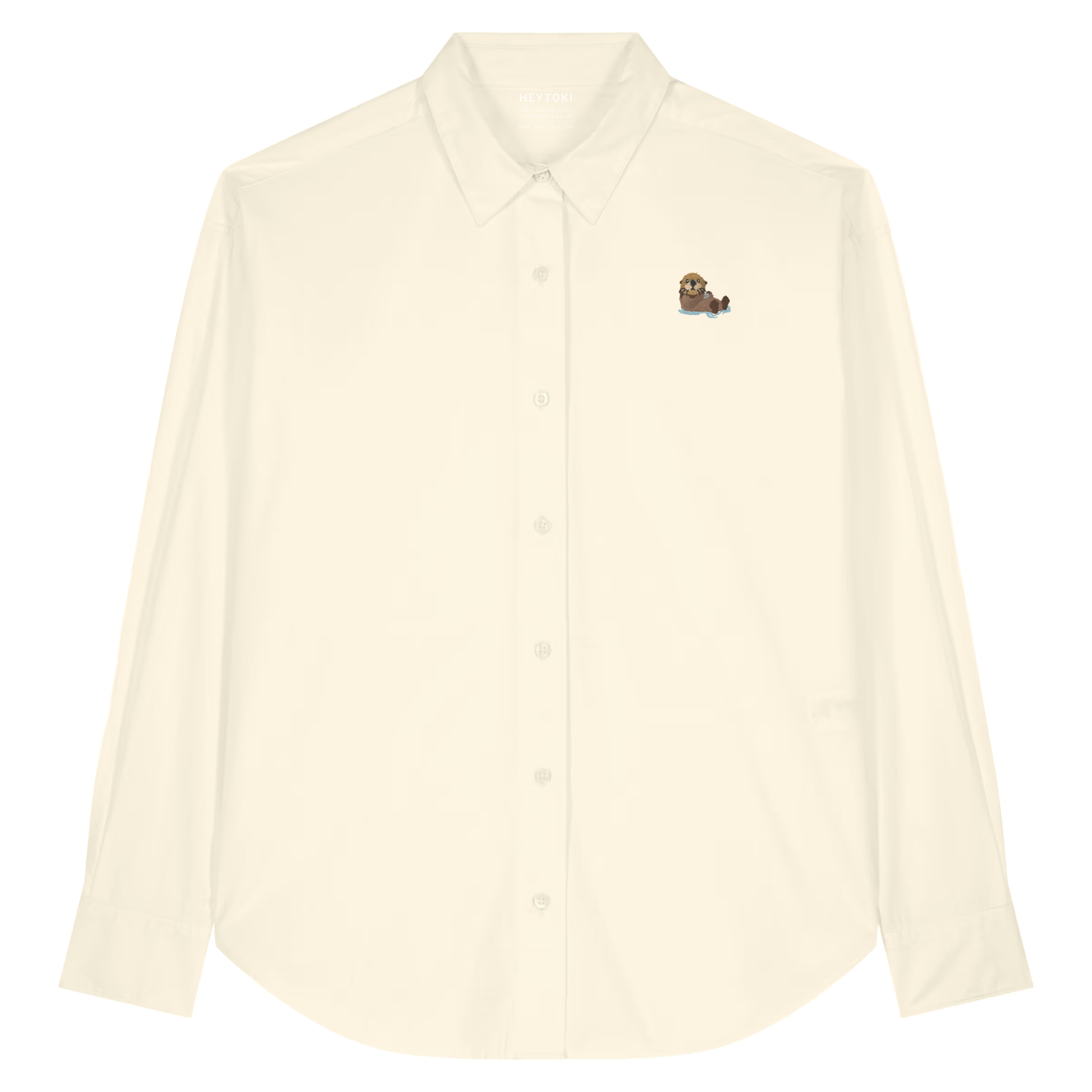 Herren Popeline Hemd mit Otter in Cream