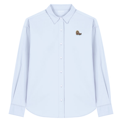 Herren Popeline Hemd mit Otter in Summer-Blue