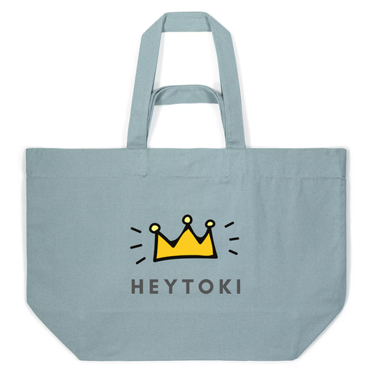 Heytoki Beachbag aus Bio-Baumwolle in pebble blue