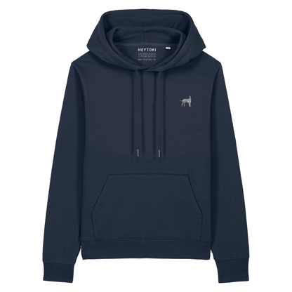 Heytoki Damen-Hoodie aus Bio- und recycelter Baumwolle in French Navy mit gesticktem Dalmatinermotiv