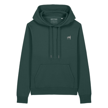 Heytoki Damen-Hoodie aus Bio- und recycelter Baumwolle in Glazed Green mit gesticktem Dalmatinermotiv