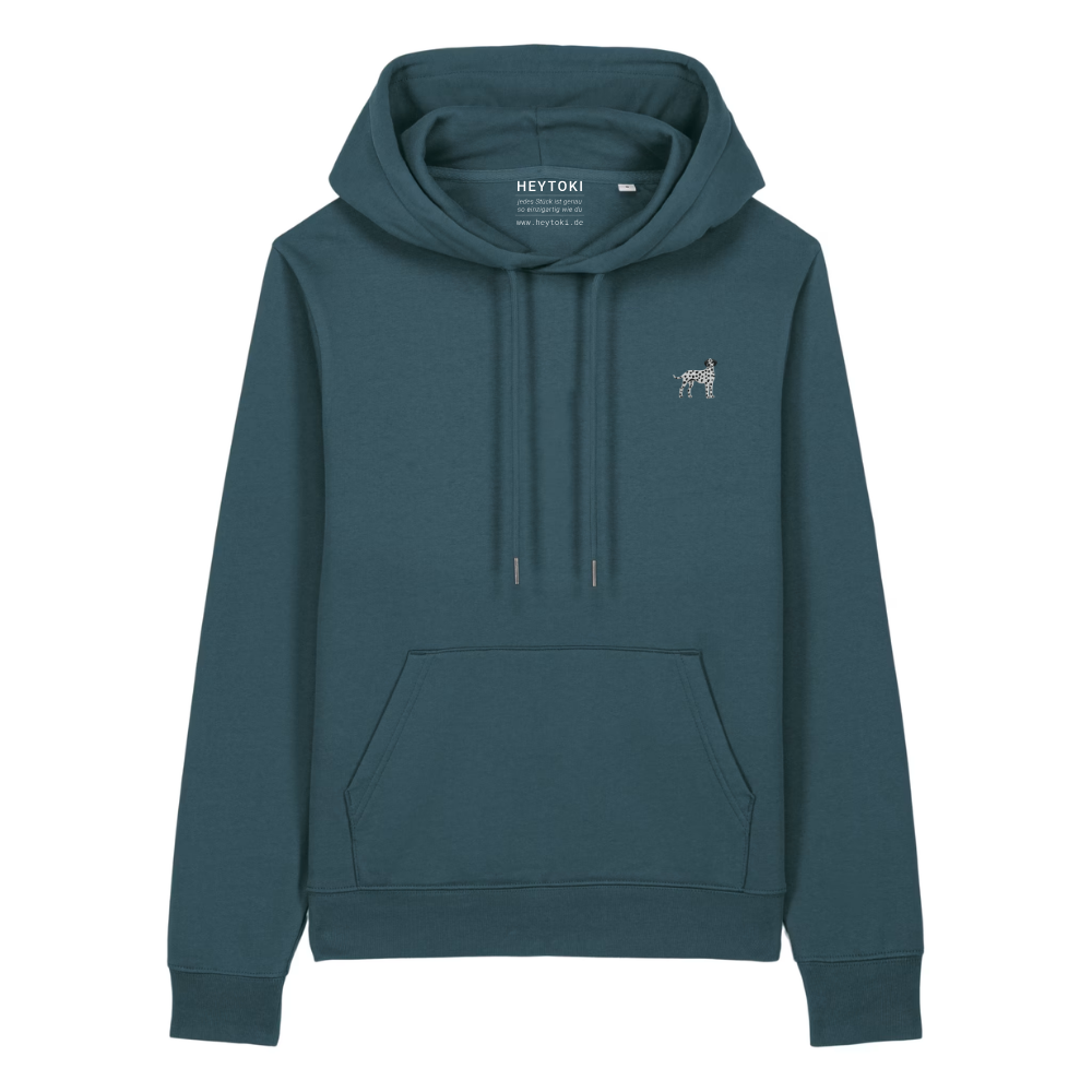 Heytoki Damen-Hoodie aus Bio- und recycelter Baumwolle in Stargazer mit gesticktem Dalmatinermotiv