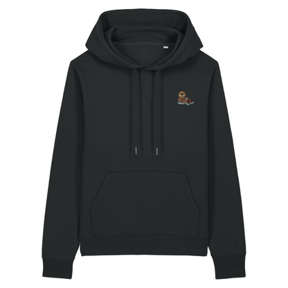 Bio Baumwolle Hoodie für Damen mit Otter Schwarz