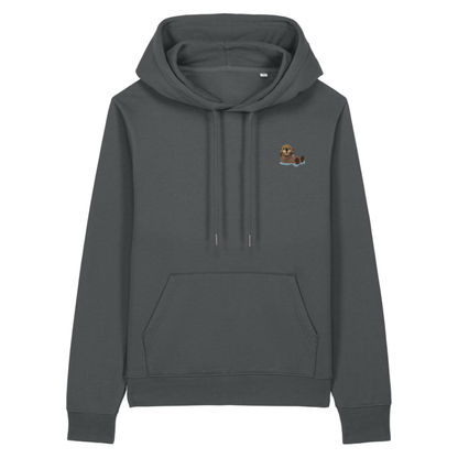 Bio Baumwolle Hoodie für Damen mit Otter Anthrazit