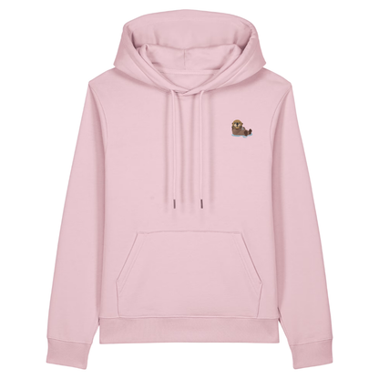 Bio Baumwolle Hoodie für Damen mit Otter in rosa