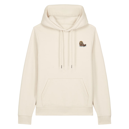 Bio Baumwolle Hoodie für Damen mit Otter Natural Raw Beige
