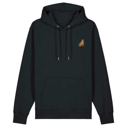 Heytoki Unisex-/Herren-Hoodie aus Bio- und recycelter Baumwolle in Schwarz mit gesticktem Affenmotiv