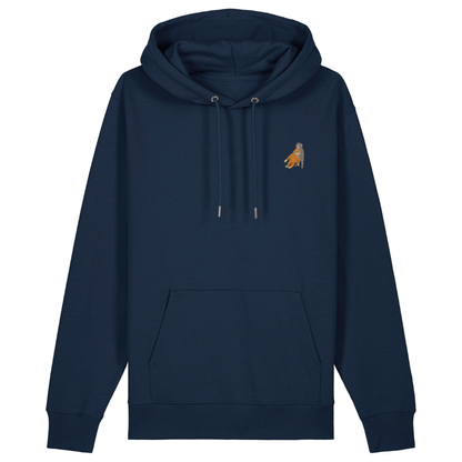 Heytoki Unisex-/Herren-Hoodie aus Bio- und recycelter Baumwolle in French Navy mit gesticktem Affenmotiv