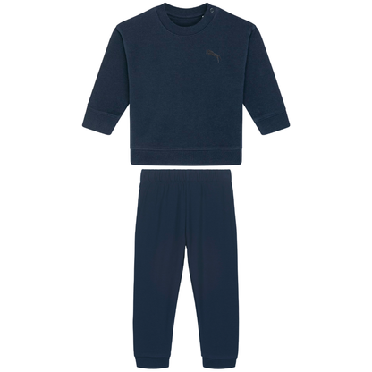 Heytoki Baby-Jogginganzug aus Bio-Baumwoll-Mix in French Navy (Dunkelblau) mit gesticktem Pferdemotiv