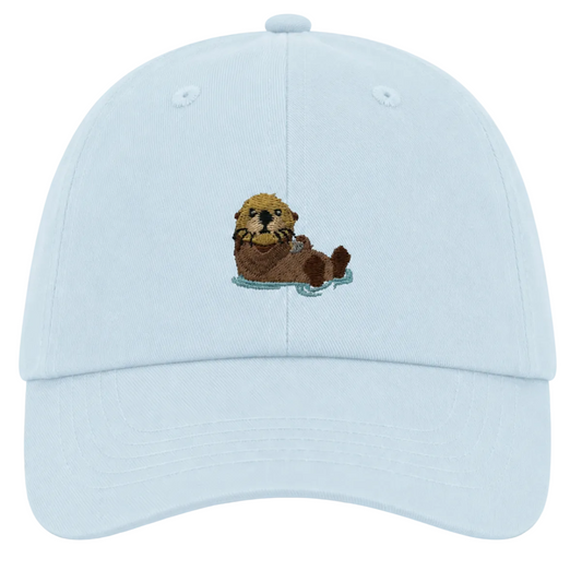Kids Otter Cap aus Bio-Baumwolle in Pastellblau von Heytoki Frontansicht