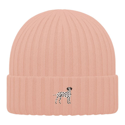 Kids Dalmatiner Beanie aus Bio-Baumwolle in Pfirsich von Heytoki