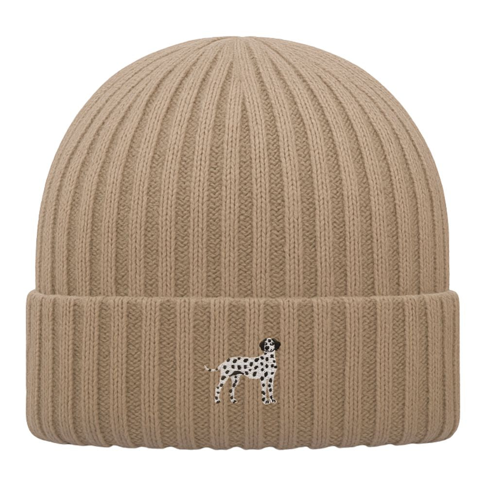 Kinder Mütze Bio-Baumwolle mit Dalmatiner Stick Mino Black Biskuit