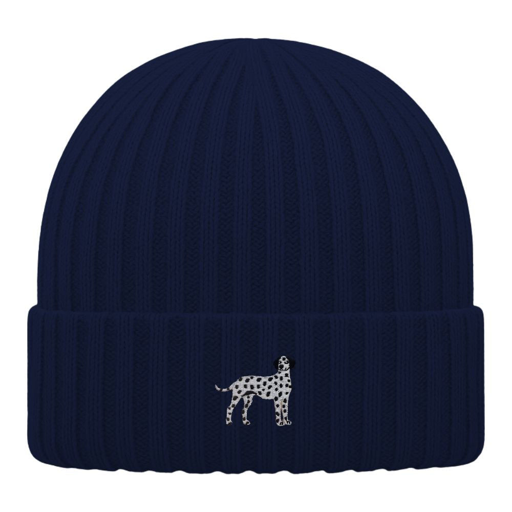 Kinder Mütze Bio-Baumwolle mit Dalmatiner Stick Mino Black Oxford Navy