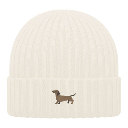 Kids Dackel Beanie aus Bio-Baumwolle in Beige von Heytoki