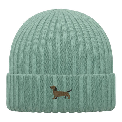 Kids Dackel Beanie aus Bio-Baumwolle in Salbeigrün von Heytoki