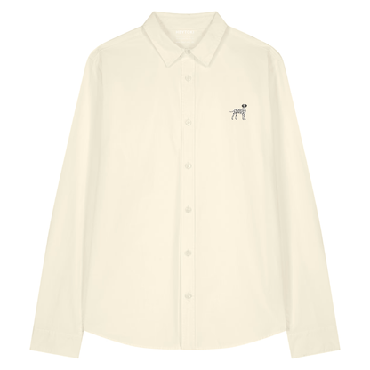 Heytoki leichtes Damen-Baumwollhemd aus Bio-Baumwolle in Cream mit gesticktem Dalmatinermotiv