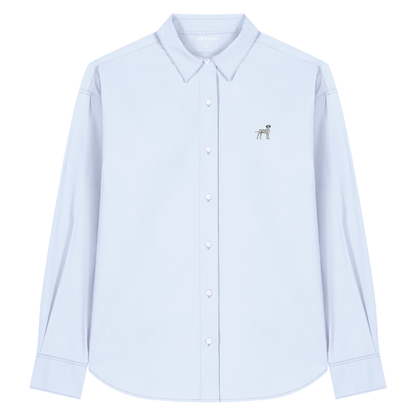 Heytoki leichtes Herren-Baumwollhemd aus Bio-Baumwolle in Summer Blue mit gesticktem Dalmatinermotiv