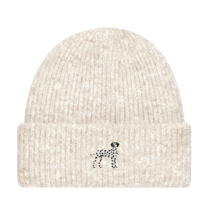 Dalmatiner Beanie Extraweich in Beige Meliert von Heytoki