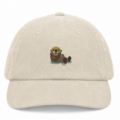 cord cap mit Otter stick in beige