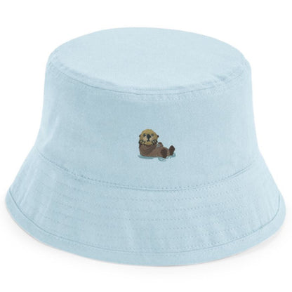 Kids Fischerhut Otter aus Bio-Baumwolle in Pastellblau von Heytoki