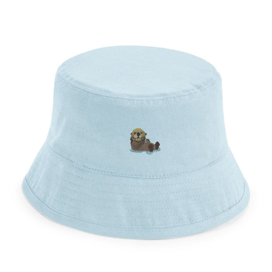 Fischerhut mit Otter Stick für Kinder in helblau
