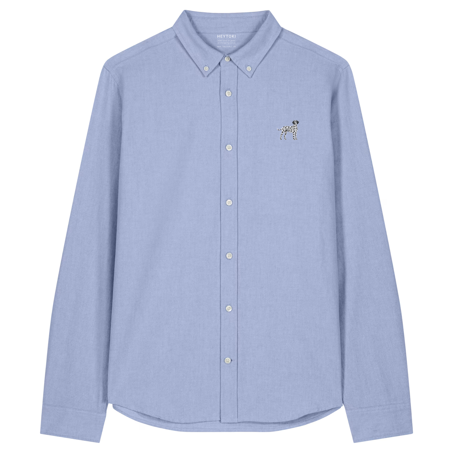 Heytoki Herren-Oxfordhemd in Blue Oxford mit gesticktem Dalmatinermotiv