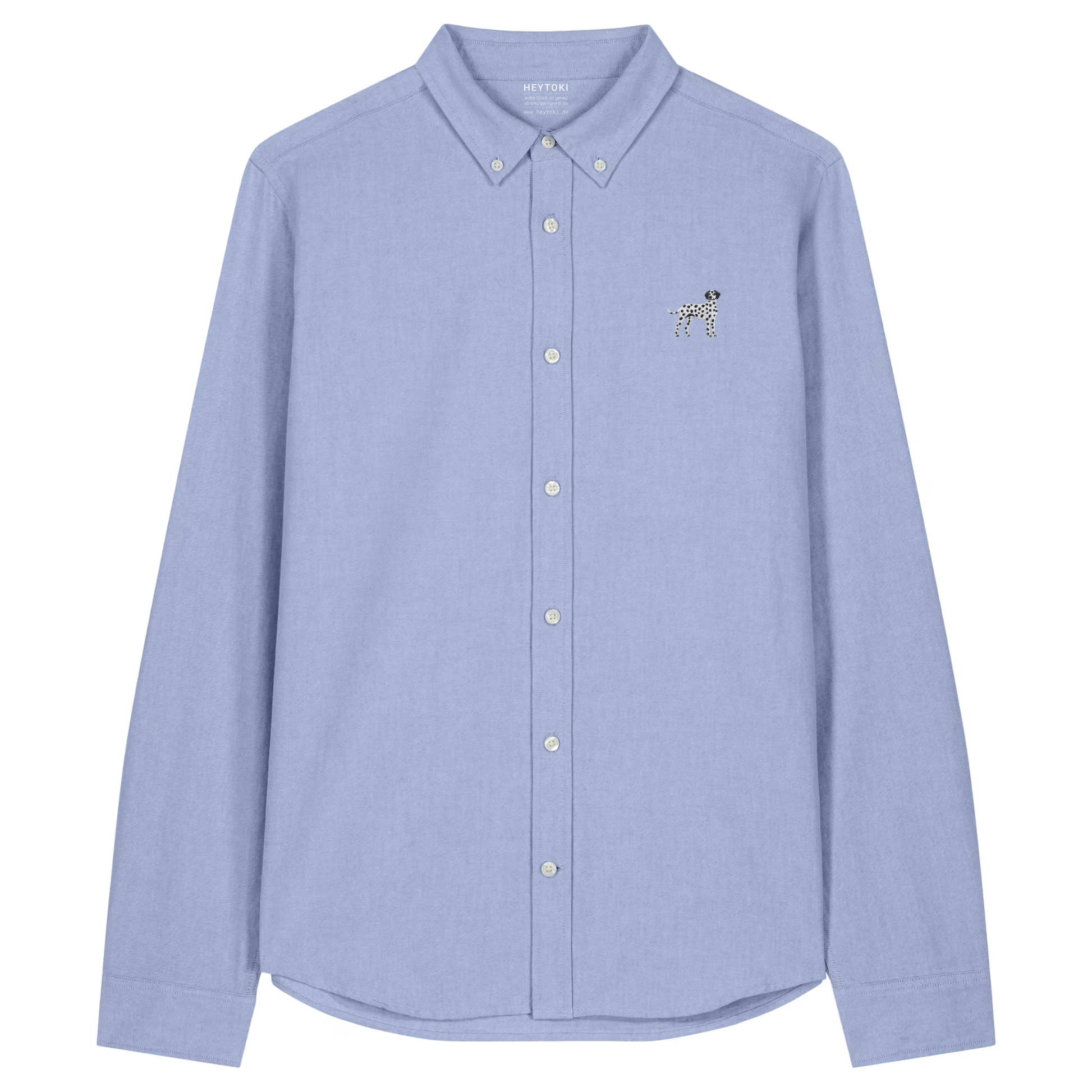 Heytoki Herren-Oxfordhemd in Blue Oxford mit gesticktem Dalmatinermotiv