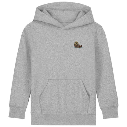 Otter Kids Hoodie aus Bio-Baumwolle in Hellgrau Meliert von Heytoki