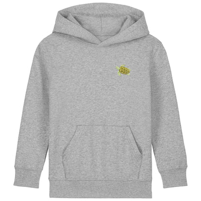 Schildkröte Kids Hoodie aus Bio-Baumwolle in Hellgrau Meliert von Heytoki