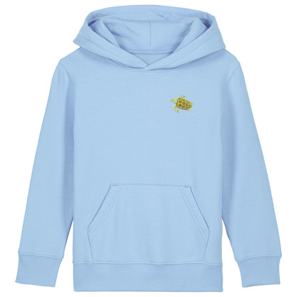 Schildkröte Kids Hoodie aus Bio-Baumwolle in Blau von Heytoki