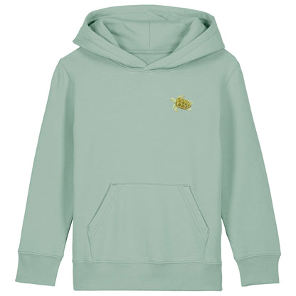 Schildkröte Kids Hoodie aus Bio-Baumwolle in Aloe-Grün von Heytoki