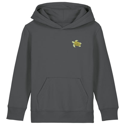 Schildkröte Kids Hoodie aus Bio-Baumwolle in Anthrazit von Heytoki