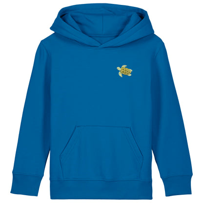 Schildkröte Kids Hoodie aus Bio-Baumwolle in Königsblau von Heytoki
