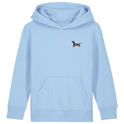 Dackel Kids Hoodie aus Bio-Baumwolle in Blau von Heytoki