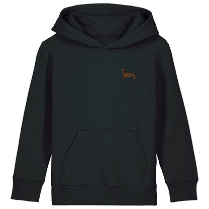 Dackel Kids Hoodie aus Bio-Baumwolle in Schwarz von Heytoki
