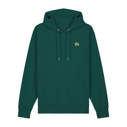 Schildkröte Hoodie aus Bio-Baumwolle in Jadegrün von Heytoki