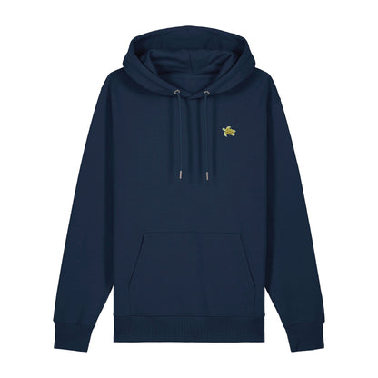 Schildkröte Hoodie aus Bio-Baumwolle in Dunkelblau von Heytoki